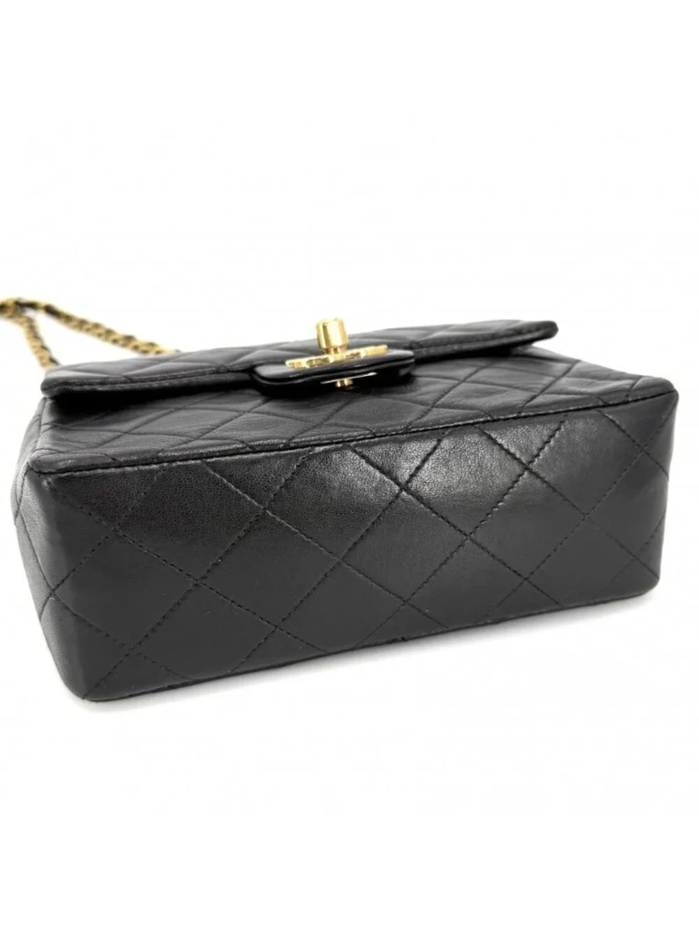 Chanel Shoulder Bag Mini Quilted Chain Turnlock Crossbody Mini Vintage CC Logo